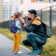 Use positive reinforcement to create a positive association with the idea of school.